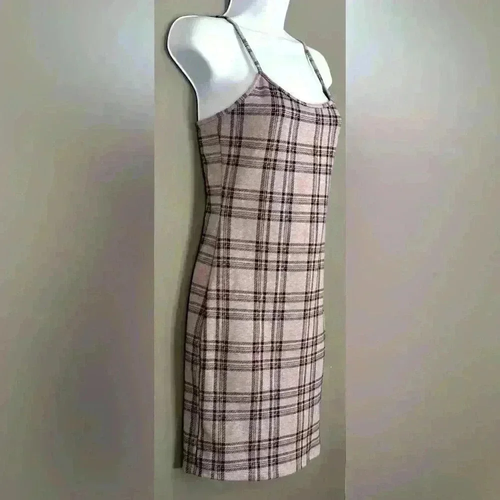 Popular21 Plaid Bodycon Dress (403)